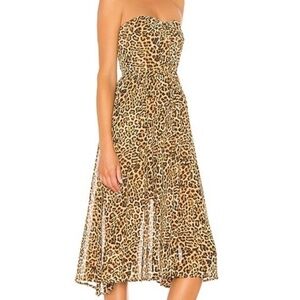 Lovers + Friends Leopard Print Midi Dress